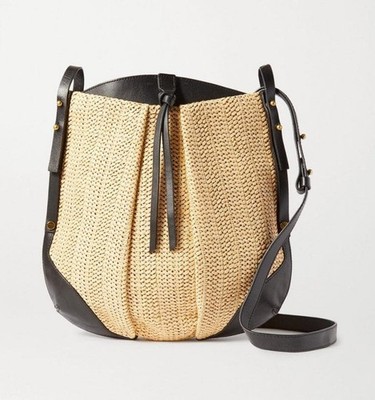 Isabel Marant Lecky Leather Trimmed Raffia Shoulder Women  Limited Edition Rare