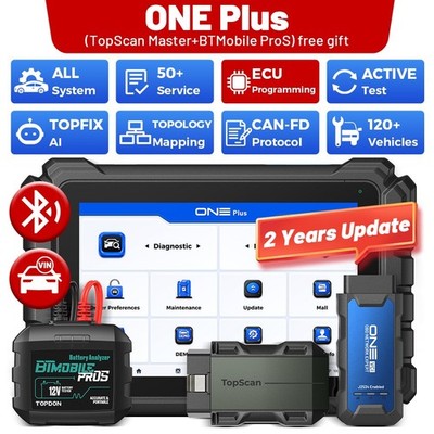  2026  TOPDON ONE Plus 10.1'' LCD Touchscreen OBD2 Car Diagnostic Scanner Tool
