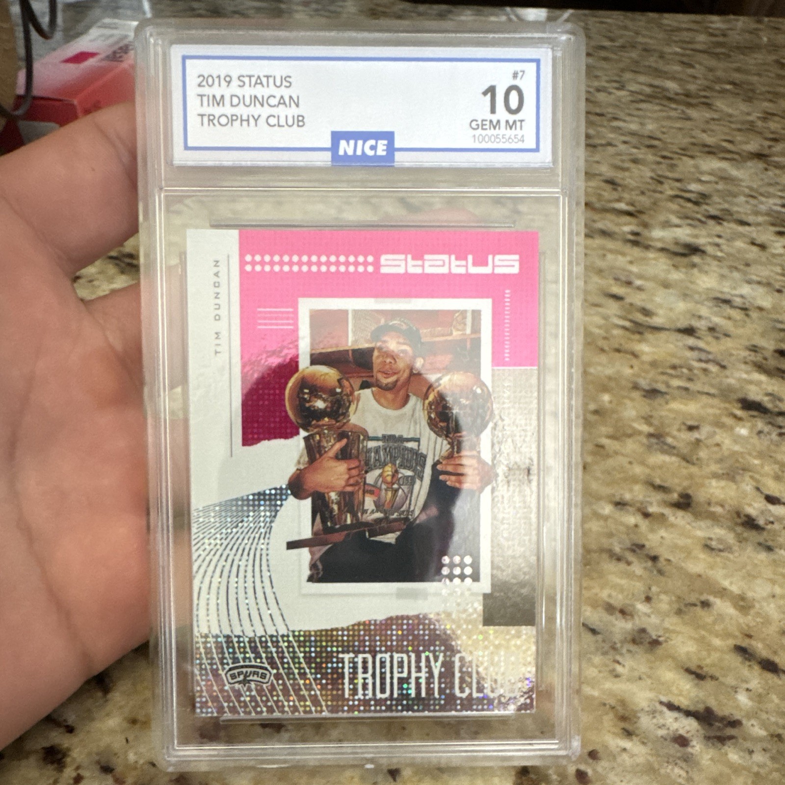 Panini 2019 Status Tim Duncan Trophy Club #7 Spurs NICE Gem Mint 10 Graded