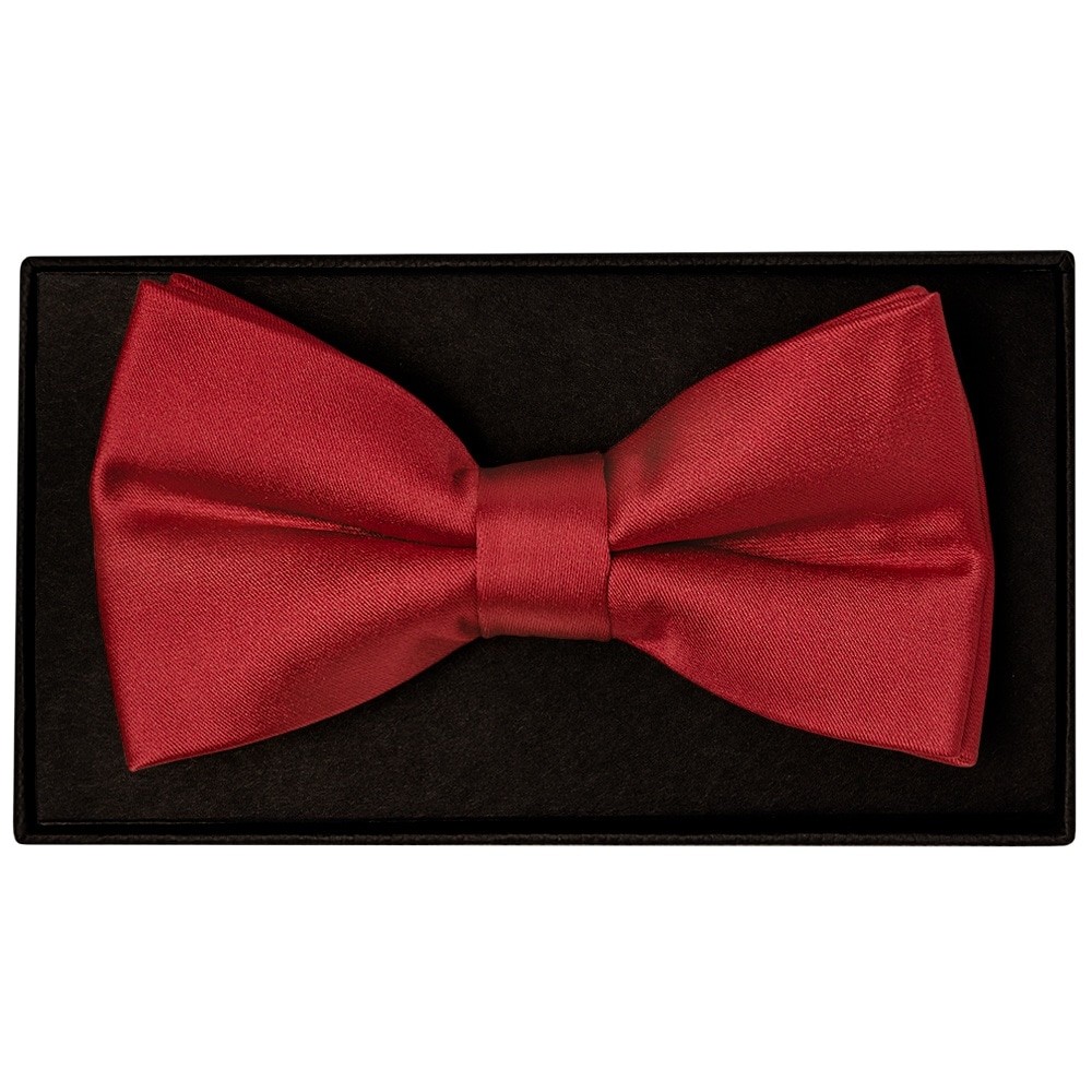 Plain Red Wine Mens Satin Bow Tie Wedding Christening Formal Prom Dickie Bow