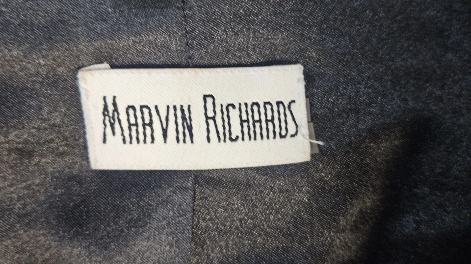 Casaco de pele sintética Marvin Richards vintage preto capa swing jaqueta tamanho único serve para a maioria - Imagem 4 de 4