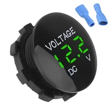 Voltmeter Battery Monitor Battery Voltage Meter Waterproof Dc 12v LED