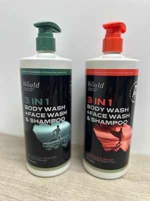 Would 3 In 1 Body Wash & Face Wash & Shampoo Fresh and Golden 32 Fl Oz Lot Of 2