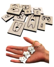 35mm Cat Pendant Leather Cutting Die, Wood Base Hollow Punch Cutter
