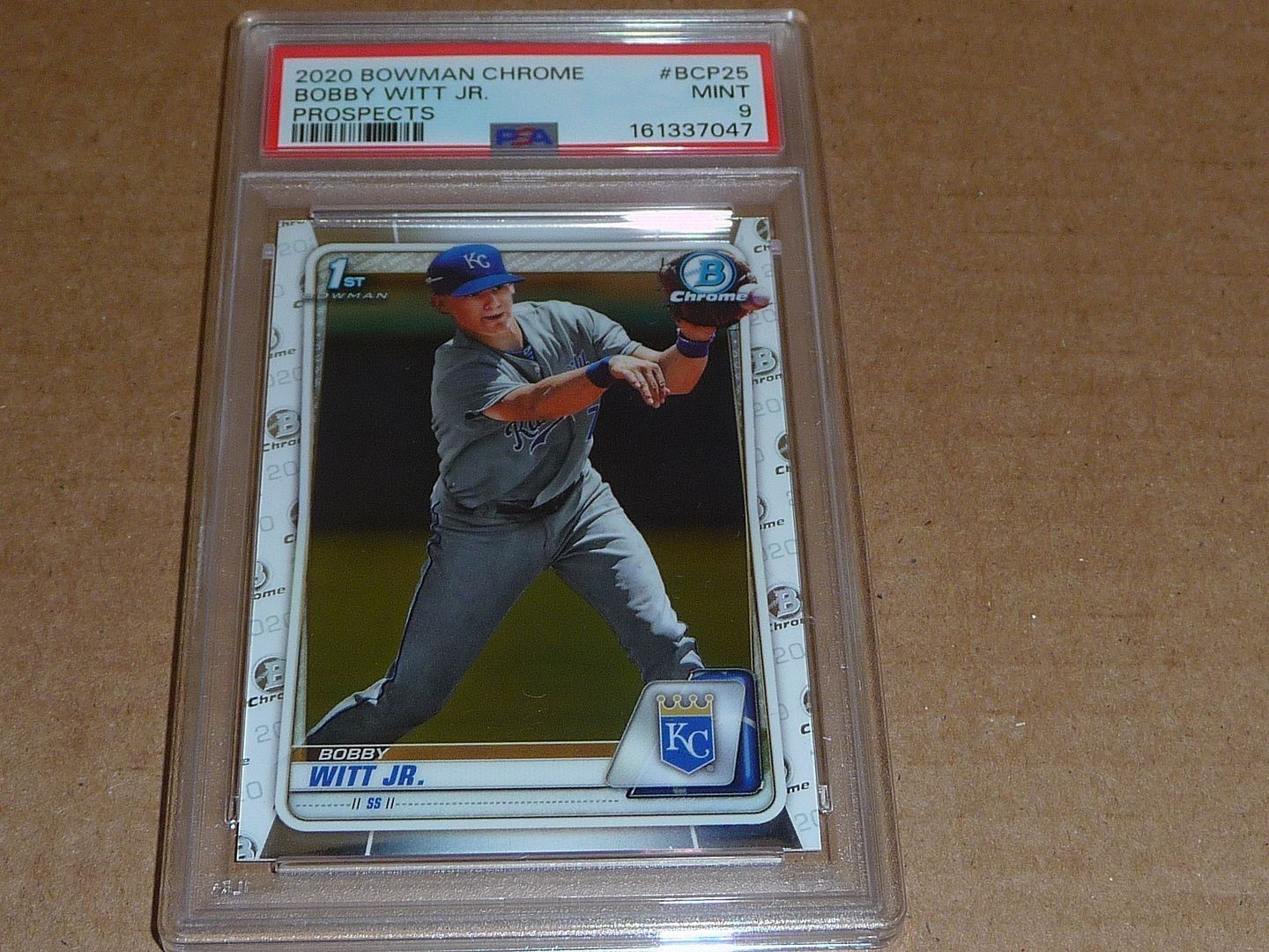 2020 Bowman Chrome PROSPECTS BOBBY WITT JR RC/ROOKIE ROYALS #BCP25 PSA 9 MINT