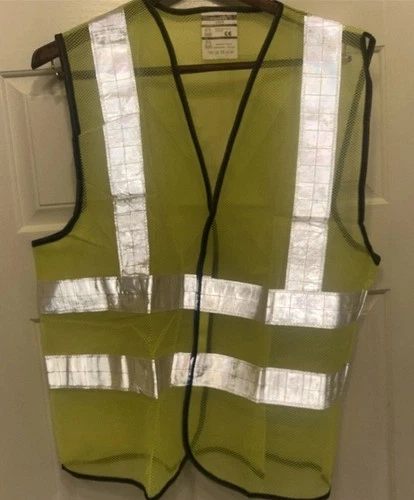 Safety Vest Lot Of 2 High Vis Yellow Reflective  HighRGY No Pocket Mesh OSFA image 2