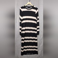 ASOS Long Sleeve Stripped Shirt Dress Women's 8 Black White Casual Comfy Retro