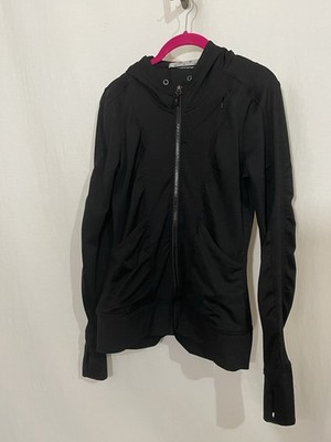 ATHLETA Zippy Jacket Hoodie Black Women's Medium Full Zip Jacket Workout