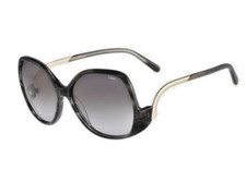 Chloe Sunglasses CE675S Gray Gold Oversized Designer Oval Women Italy EUC