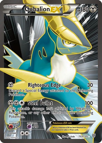 Cobalion EX - 133/135 - Pokemon Plasma Storm Black White Full Art Card MP
