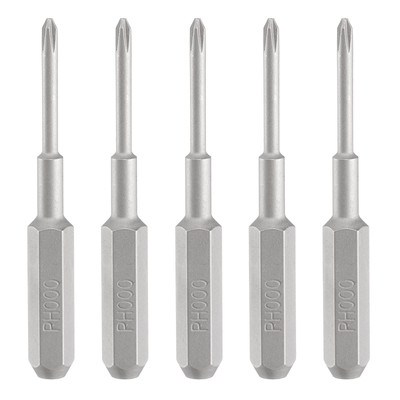 5 Stück PH000 Phillips Schraubendreher Bit 5/32'' Schaft 35mm Länge Magnetische