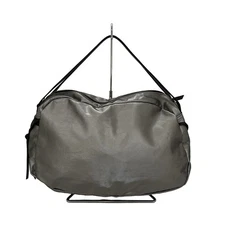 Auth jack gomme - Gray (Glossy) Black Coated Canvas Leather Handbag