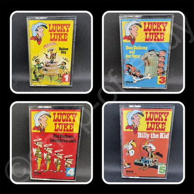 4 x MC Kassette Lucky Luke Serie Folge 1 + 3 + 4 + 5 Western Comic Cowboy Dalton