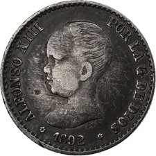 [#1047823] Spain, Alfonso XIII, 50 Centimos, 1892, Madrid, Silver, AU, KM:690