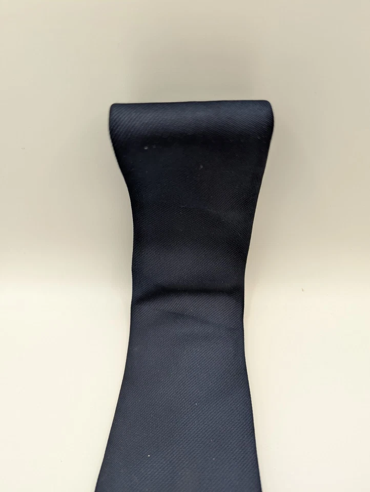 Vintage Masculino Ketch Azul Marinho Clipe Gravata de Pescoço Clássica Elegante Magra Sólida - Imagem 4 de 4