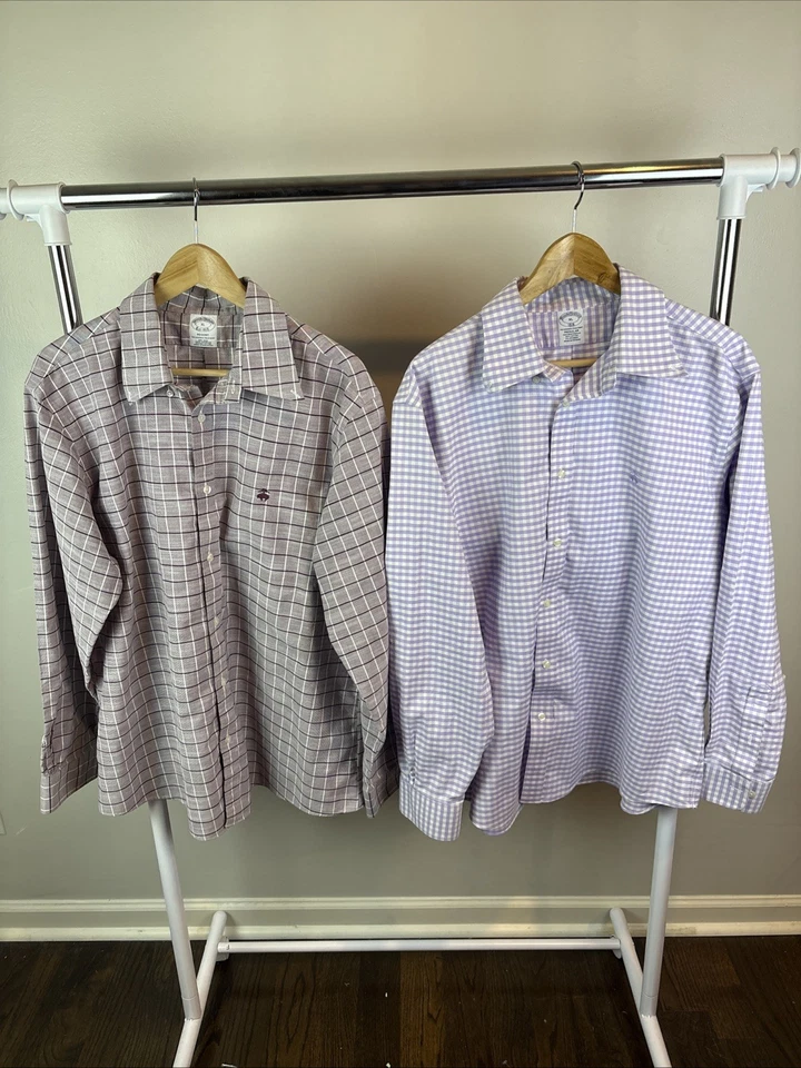 Lot of 4 Brooks Brothers Men's XL Plaid Long Sleeve Button Down Embroidered - Image 4 of 4