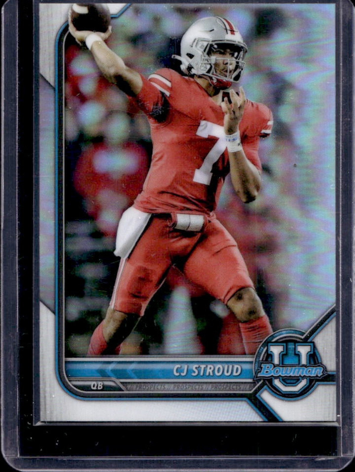 2021 Bowman University C.J. Stroud Chrome Refractor #90 Buckeyes