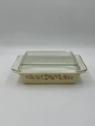 Vintage Pyrex 575-B 2 Qt Casserole Dish Beige Floral Rectangular Lid USA