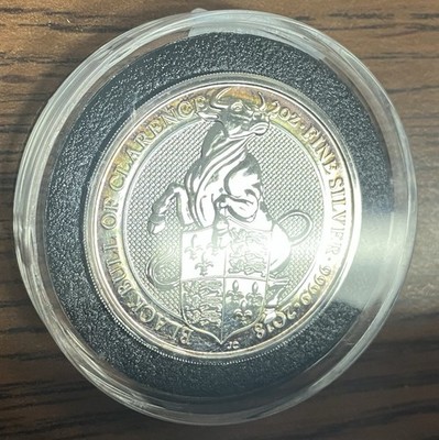 2oz SILVER QUEENS BEAST BLACK BULL of CLARENCE 2018 | eBay