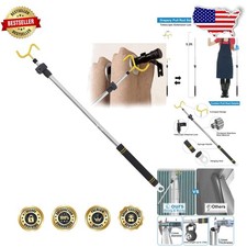 Durable Curtain Pull Rod, Adjustable 36-63" Stainless Steel Wand