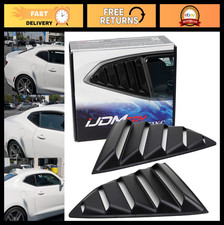Black Racing Style Rear Side Window Scoops Air Vent Louvers For 2016 Camaro