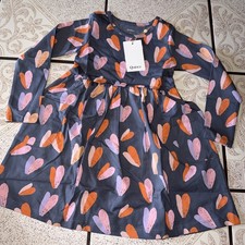 Quince Organic Cotton Long Sleeve Skater Dress Hearts 4T