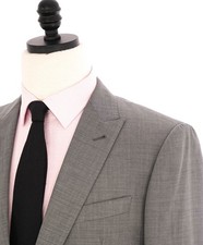  1,895 ARMANI COLLEZIONI - "M Line" Slim Modern Gray Peak Lapel Suit - 44L