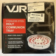 VJR Stainless Steel Holy Communion Tray With 33 Cups New Open Box