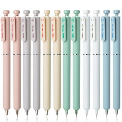 Mr. Pen- Retractable Gel Pens, 12 Pack, Black Ink, Soft Pastel Barrel 