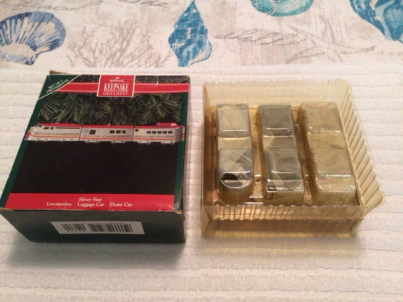 1992 Hallmark "Silver Star" Train Set Of 3 Christmas Ornaments 
