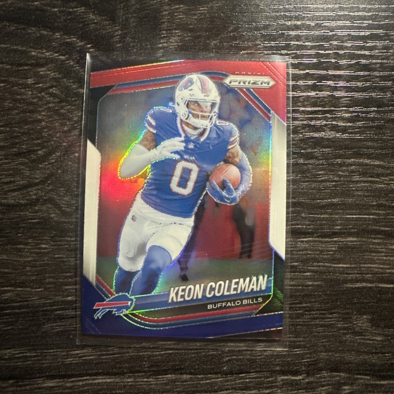 Keon Coleman 2025 Panini Prizm (SP) Red, White & Blue Prizm #275 Buffalo Bills