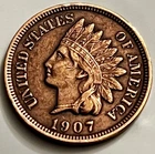 1907 Indian Head Cent Penny Well Defined Portrait Sharp Wreath JC1931