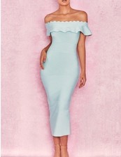 House of CB baby blue Amadea Dress Bandage Midi Medium