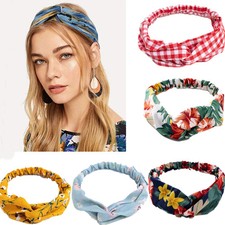Bohemian Hair Bands Print Headbands Women Girls Vintage Cross Turban Bandanas