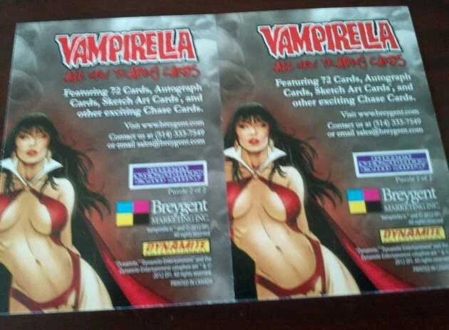 VAMPIRELLA 2 CARD PUZZLE PROMO PHILLY RARE 2012 COMIC 2/2 - Image 2 of 2
