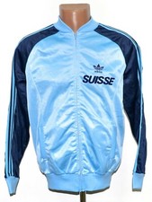 Adidas Vintage 1980s Suisse Tracksuit Jacket Ventex Top Trefoil Size L Adult