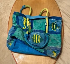 Sun n’ Sand EXTRA LARGE Beach and Pool Lined Seahorse Tote Bag
