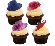 Posh Hats Edible Cupcake Toppers, Standup Fairy Cake Decorations Queens Birthday