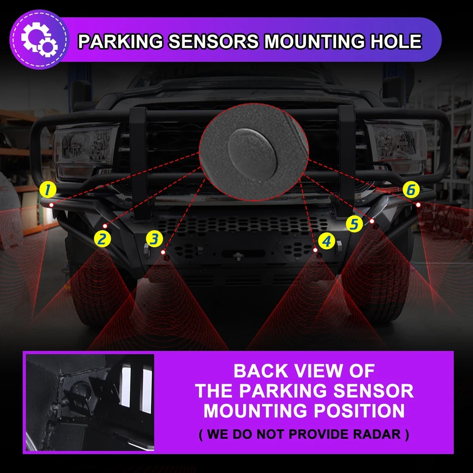 Parachoques delantero para Dodge Ram 2500 3500 2019-2024 ancho completo acero repuesto Foto 3 de 4