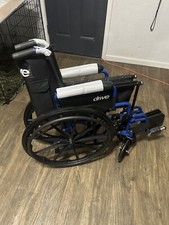 Drive Medical Blue Streak Wheelchair with Flip Back Desk Arms, Swing Away FR