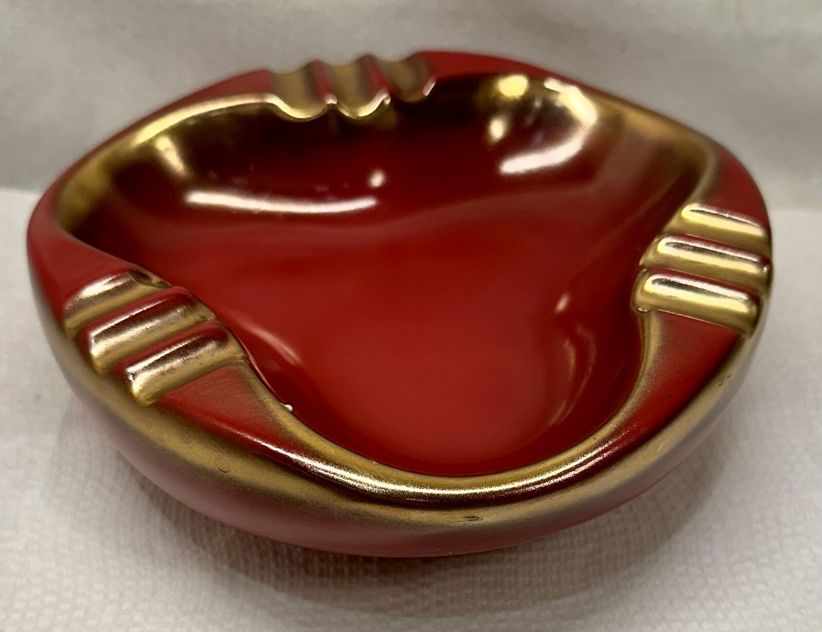 Vintage Ashtray Art Deco MCM Wien Keramos Cigar Catchall SUPERB Styling