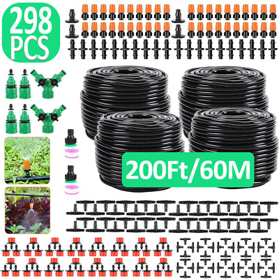 149-298pcs Micro Drip Irrigation System Kit Plant Garden Watering Hose Sprayer