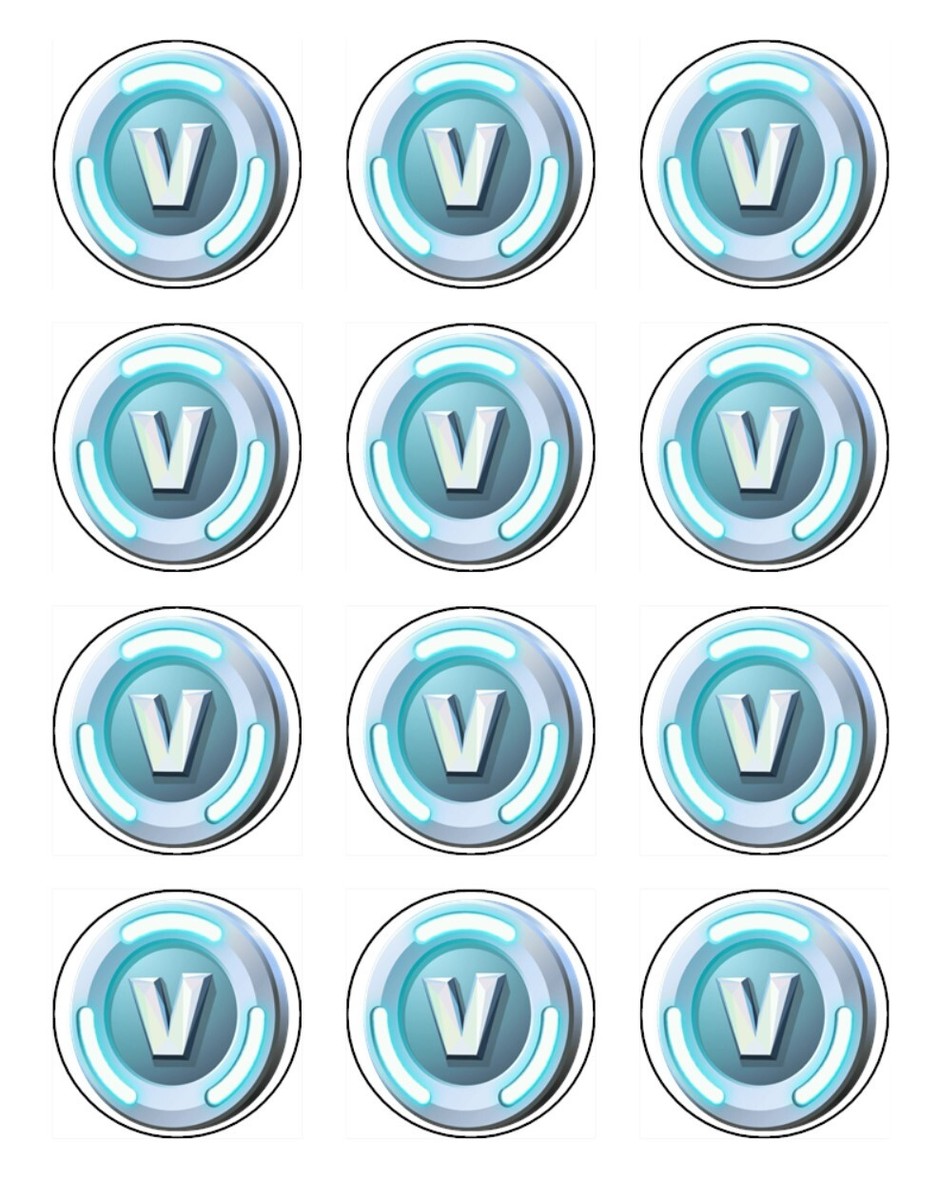 Fortnite V Bucks Cupcake Toppers Edible Wafer Birthday Cake Decoration (2 Sizes) | eBay fortnite-v-bucks-cupcake-toppers-edible-wafer-birthday-cake-decoration-2-sizes-ebay