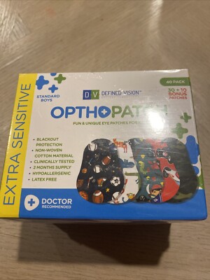 Standard  Extra Sensitive Adhesive Eye Patch Boys 40 Pack Series II OPTHOPATCH
