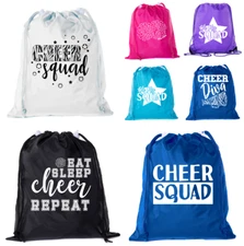 Mini Cheer Drawstring Bag Pom and Cheer Goodie Bag Team Cheer and Pom Cinch Bags