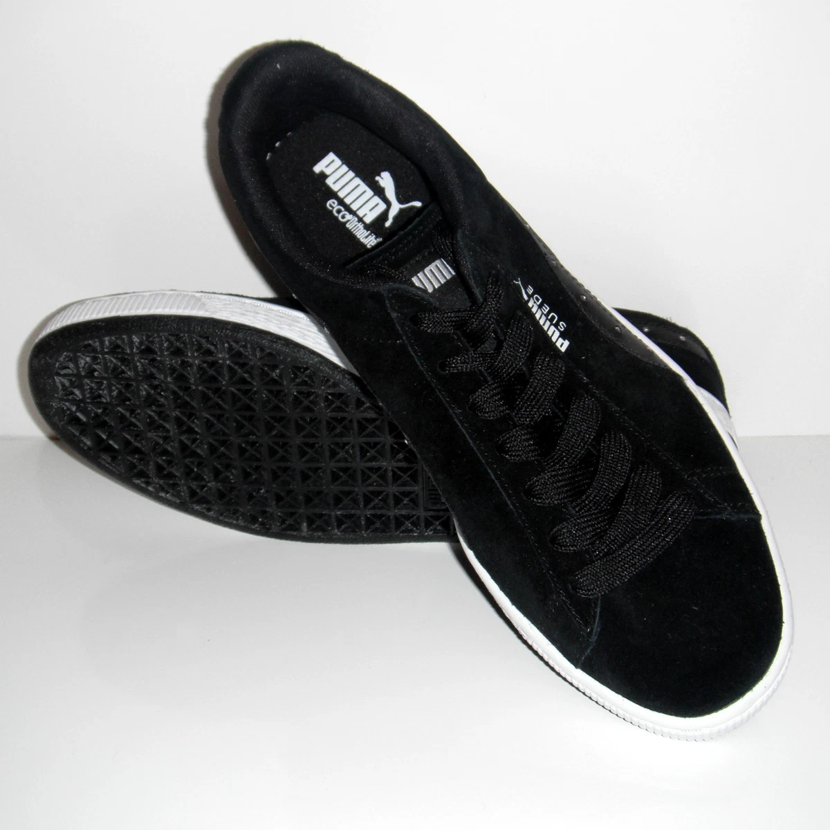 New Puma Men Eco Ortholite Black Suede Studded Sport Sneakers Shoe sz 8.5M