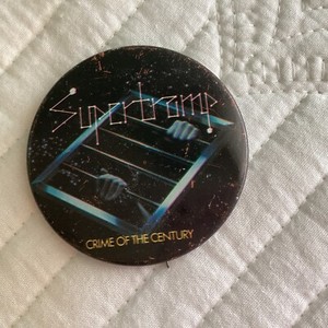 Supertramp Pinback Button, Crime Of The Century, Vintage