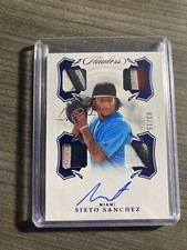 2020 Panini Flawless Quad Blue Patch Auto #QPS-SS Sixto Sanchez #/15 B1