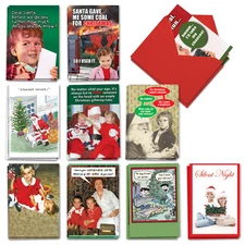 20 Asst'd Set Funny Christmas Cards w/Envelopes (10 Designs) Holiday Children