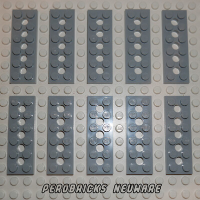 Lego Basic 10 x Platten Platte mit Löchern 2x6 #32001 neu-hellgrau NEUWARE